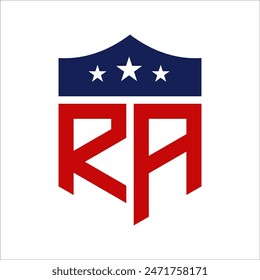 Patriotic RA Logo Design. Letter RA Patriotic American Logo Design for Political Campaign and any USA Event.