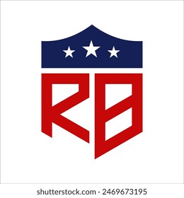 Patriotic RB Logo Design. Letter RB Patriotic American Logo Design for Political Campaign and any USA Event.