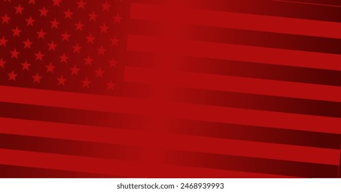 Fondo rojo patriótico. Bandera monocromática estilizada de los Estados Unidos	