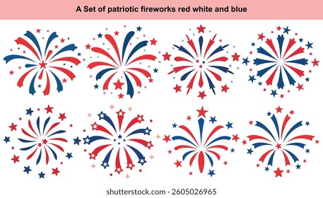 Patriotic Red White and Blue Fireworks Set