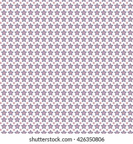 Patriotic red, white, blue geometric seamless pattern. Vector illustration with American symbol. USA flag wallpaper. Happy Independence Day 4th of July.