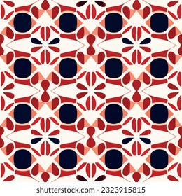 Patriotic red, white, and blue pattern adorning white background, offering seamless design that exudes sense of harmony and is ideal for various artistic projects and designs.