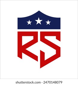 Patriotic RS Logo Design. Letter RS Patriotic American Logo Design for Political Campaign and any USA Event.