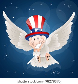 Patriotic Sam Bird Illustration