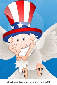 Patriotic Sam Bird Vector