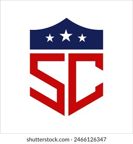 Patriotic SC Logo Design. Letter SC Patriotic American Logo Design for Political Campaign and any USA Event.