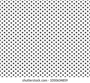 Patriotic seamless pattern black stars on white background. Vector illustration.