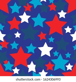 Patriotic seamless pattern with stars.  Vector background.