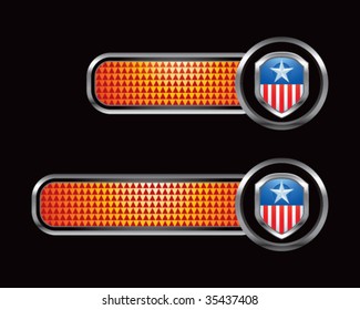 patriotic shield on checkered tabs