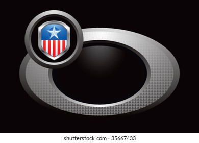 patriotic shield on silver circular ring