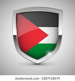 Patriotic shield with Palestine flag colours. Perfect element for every use.