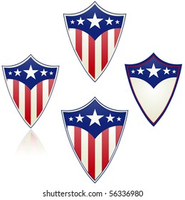 Patriotic shield vector isolated on white