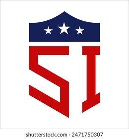 Patriotic SI Logo Design. Letter SI Patriotic American Logo Design for Political Campaign and any USA Event.