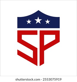 Patriotic SP Diseño de Logo. Carta SP Patriotic American Diseño de Logo para Campaña Política y cualquier Evento de EE.UU.