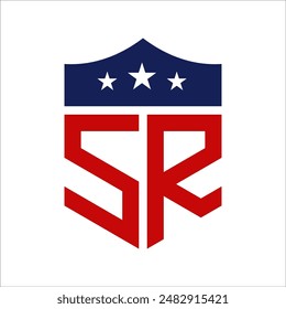 Patriotic SR Logo Design. Letter SR Patriotic American Logo Design for Political Campaign and any USA Event.