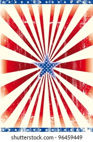 Patriotic star background. A poster of america with a blue star for you