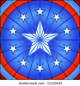 Patriotic star background in stained glass style