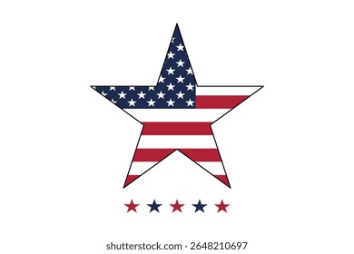 Patriotic Star Design with American Flag Colors.