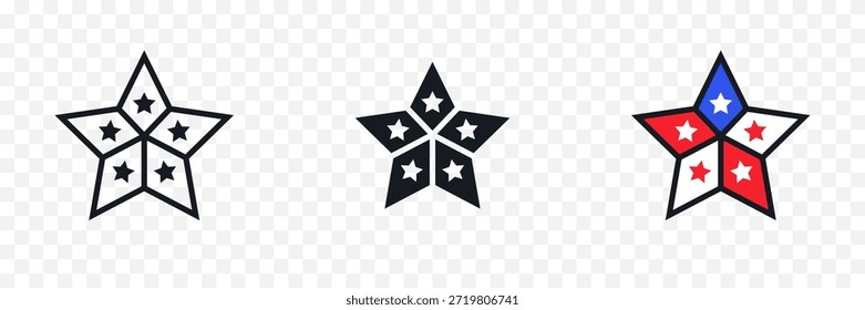 Estrella patriótica emblema icono de Vector Estrellas americanas símbolo aislado