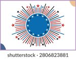Patriotic Star Firework Burst Frame clipart Vector illustration 