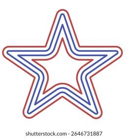 Patriotic Star Frame Outline Vector with Flag Colors
