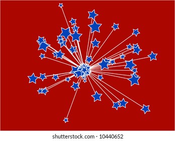 patriotic star sunburst