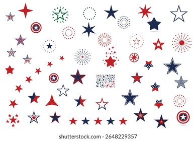 Patriotic Star and Patriotic USA Flag Designs with Star Border Graphics Collection.