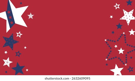 Estrelas Patrióticas. Padrão de Plano de Fundo Americano. Modelo De Vetor Para Banner