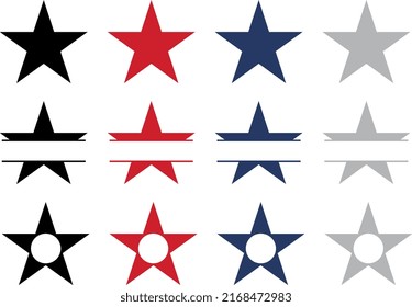 Patriotic stars and frames. 4th of july design.