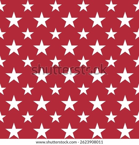 Patriotic Stars Seamless Pattern. 4th of July, USA Independence day, Americana Backdrop. Vector Template For Fabric, Textile, Wallpaper, Wrapping Paper