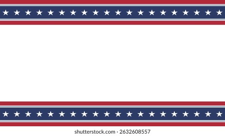 Patriotic Stars and Stripes. Americana Background Pattern. Vector Template For Banner
