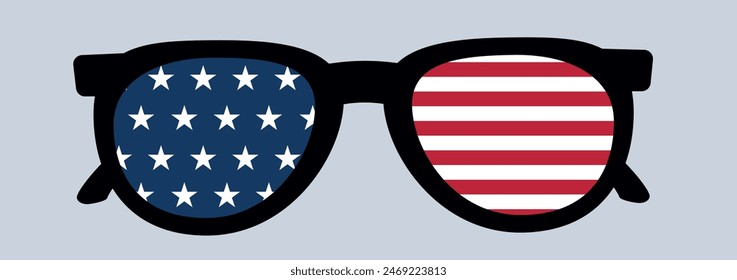 Gafas de sol patrióticas con bandera americana Feliz 4 de Julio y Día de la Independencia. Cuatro de julio Día de la Independencia de América. 