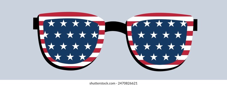 Gafas de sol patrióticas con bandera americana Feliz 4 de Julio y Día de la Independencia. Cuatro de julio Día de la Independencia de América.	