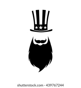 Patriotic symbol of Independence day USA. Uncle Sam on hipster style