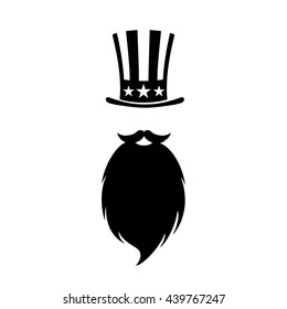 Patriotic symbol of Independence day USA. Uncle Sam on hipster style