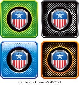 patriotic symbol on multicolored halftone web buttons