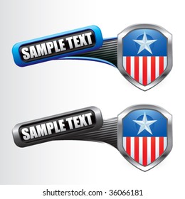 patriotic symbol on tilted banners