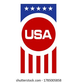 patriotic symbolic Stars and Stripes Red and blue USA emblem badge of Independence American badges labels with US flags element illustrations