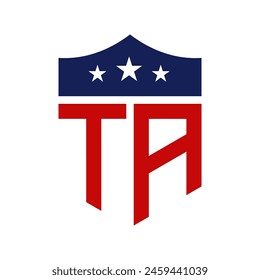 Patriotic TA Logo Design. Letter TA Patriotic American Logo Design for Political Campaign and any USA Event.