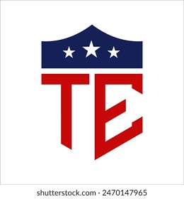 Patriotic TE Logo Design. Letter TE Patriotic American Logo Design for Political Campaign and any USA Event.