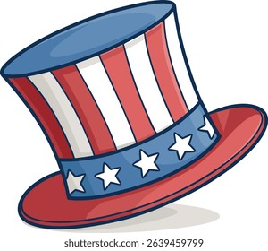 Patriotic Top Hat Illustration Celebrating Independence Day