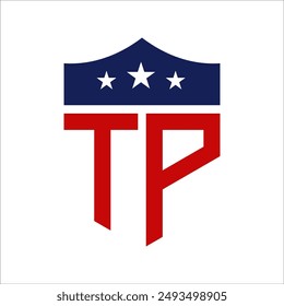 Patriotic TP Logo Design. Letter TP Patriotic American Logo Design for Political Campaign and any USA Event.