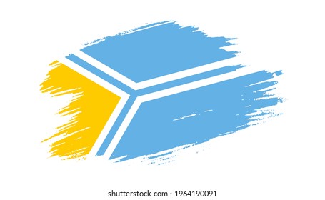Patriotic of Tuva flag in brush stroke effect on white background
