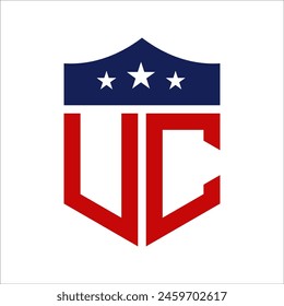 Patriotic UC Logo Design. Letter UC Patriotic American Logo Design for Political Campaign and any USA Event.