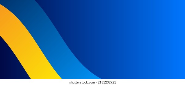 Patriotic of Ukraine flag. Abstract background with yellow-blue ribbon. Ukrainian backdrop with empty space for text. Vector illustration of patriotic background.