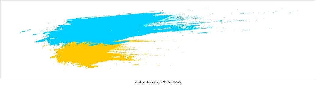 Patriotic of Ukraine flag in brush stroke effect. Vector isolated on white background.