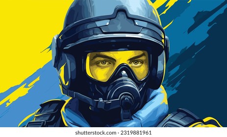 Patriotic Ukrainian Soldier: Bold Vector Image Of Elite Forces