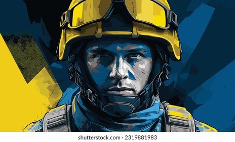 Patriotic Ukrainian Soldier: Bold Vector Image Of Elite Forces