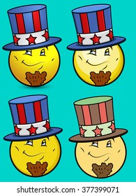 Patriotic Uncle Sam Emoticons