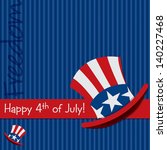 Patriotic Uncle Sam hat 4th of July card in vector format.